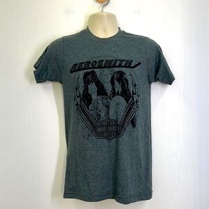 Harley Davidson - Aerosmith Band Graphic Gray Limited Edition Short Sleeve T SM
